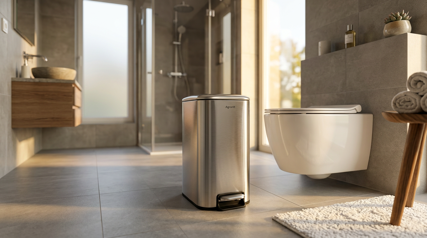 Lixeira Nuvia 5 Litros Aço Inox Escovado