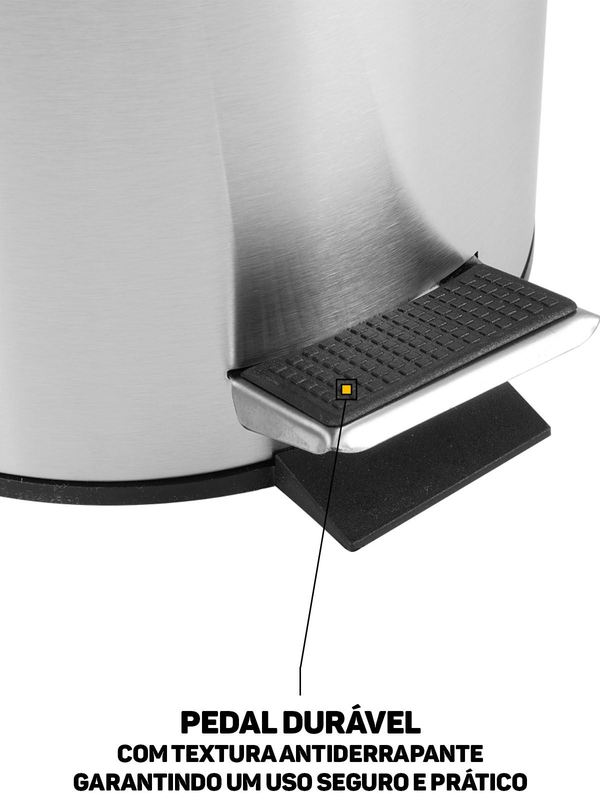 Lixeira Redonda Inox Escovado 3 Litros — imagem 4